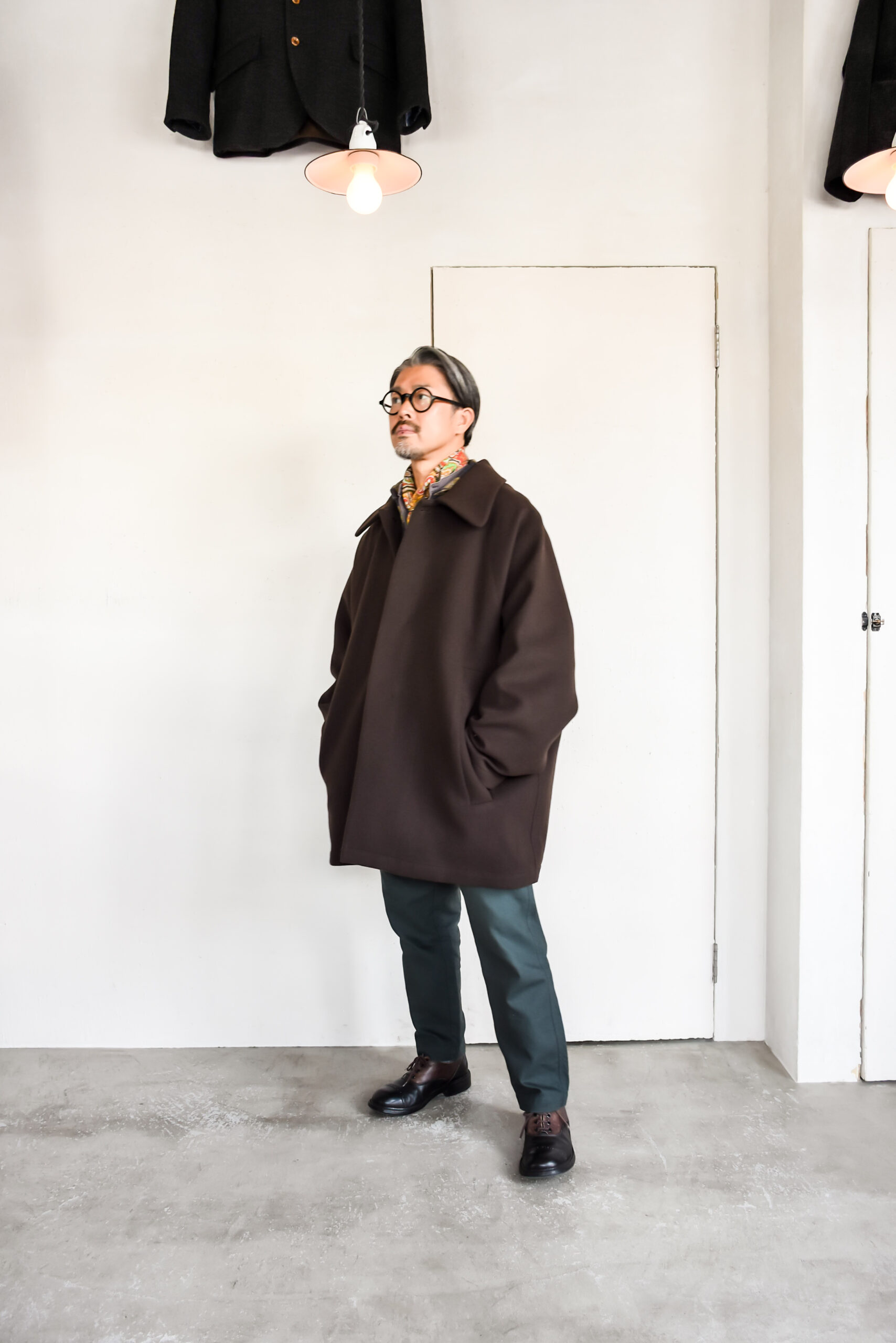 KILSON Wrap Coat Brushed Wool Brown