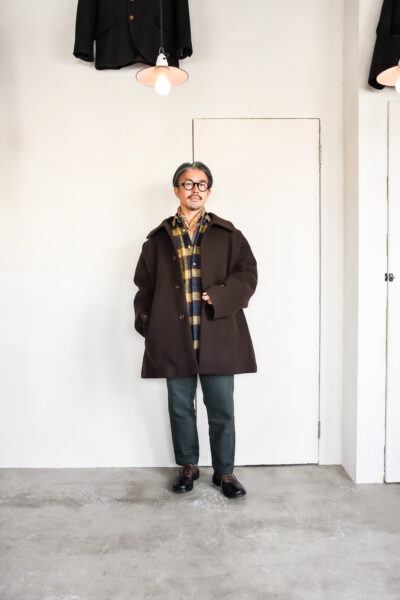 QUILP KILSON Wrap Coat Brushed Wool Brown