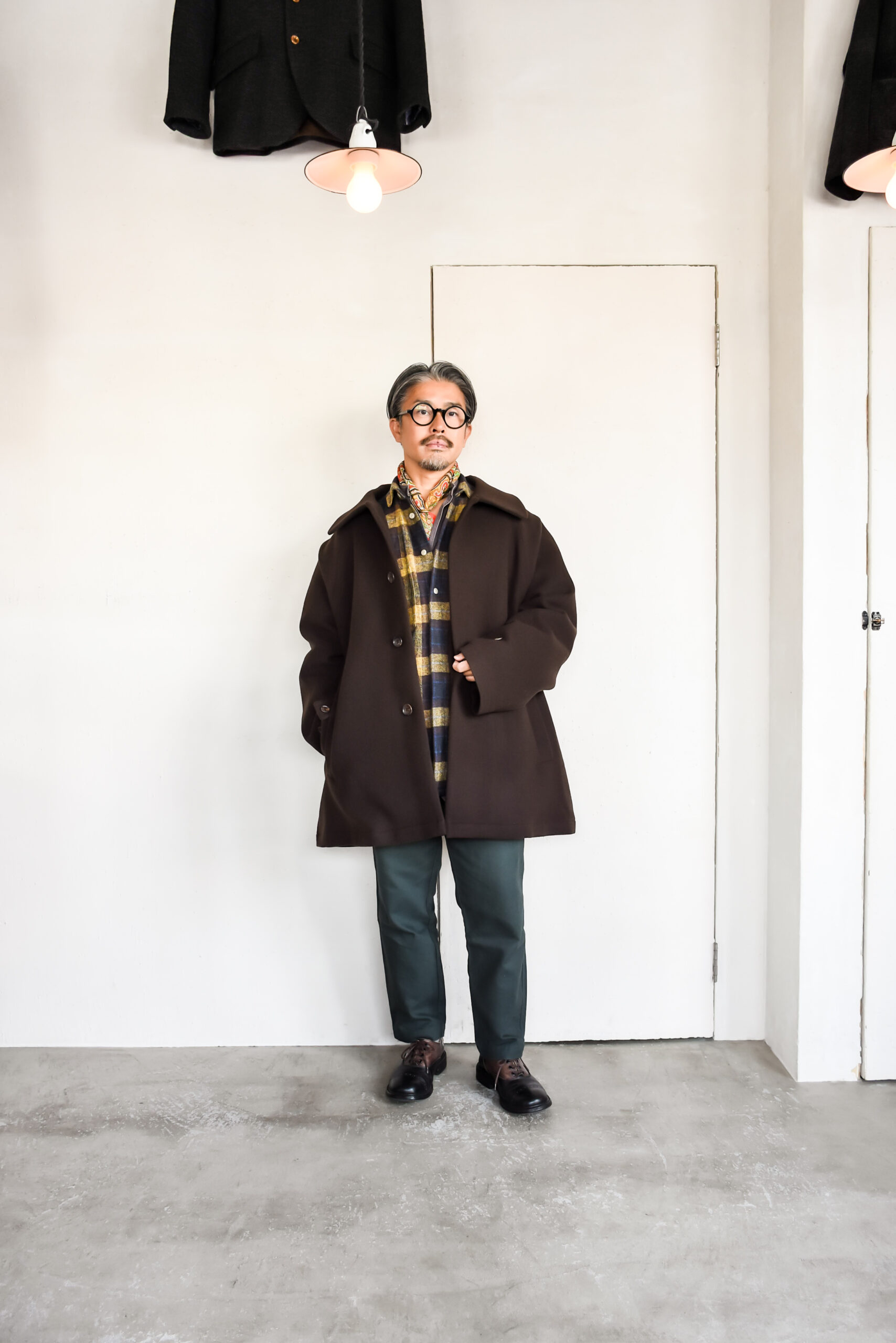 QUILP KILSON Wrap Coat Brushed Wool Brown