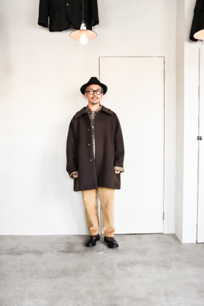 QUILP KILSON Wrap Coat Brushed Wool Brown