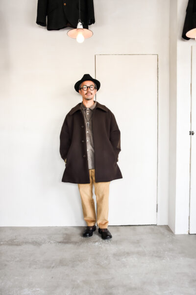 QUILP KILSON Wrap Coat Brushed Wool Brown