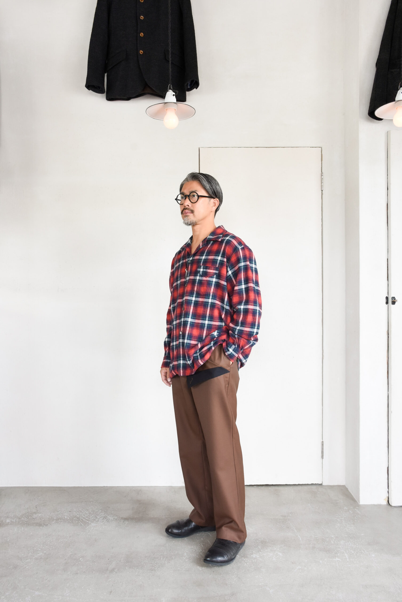 HOPPER'S BRUNCH Motorcycle Trousers Super120’s Wool Brown