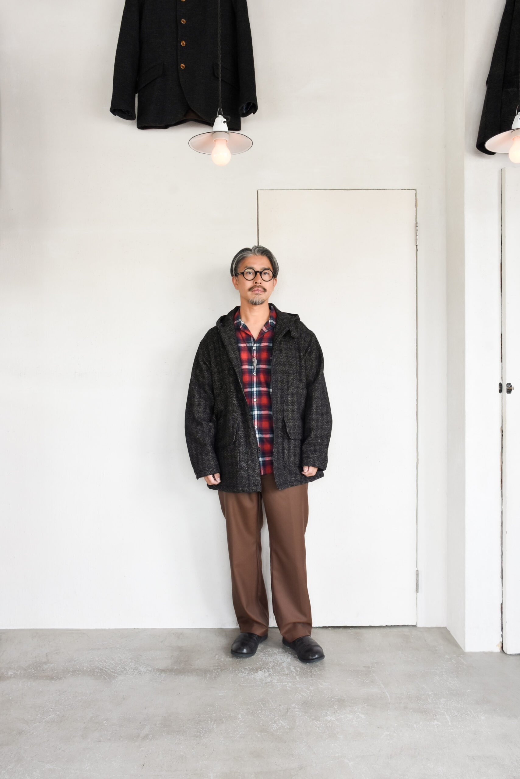 HOPPER'S BRUNCH Motorcycle Trousers Super120’s Wool Brown