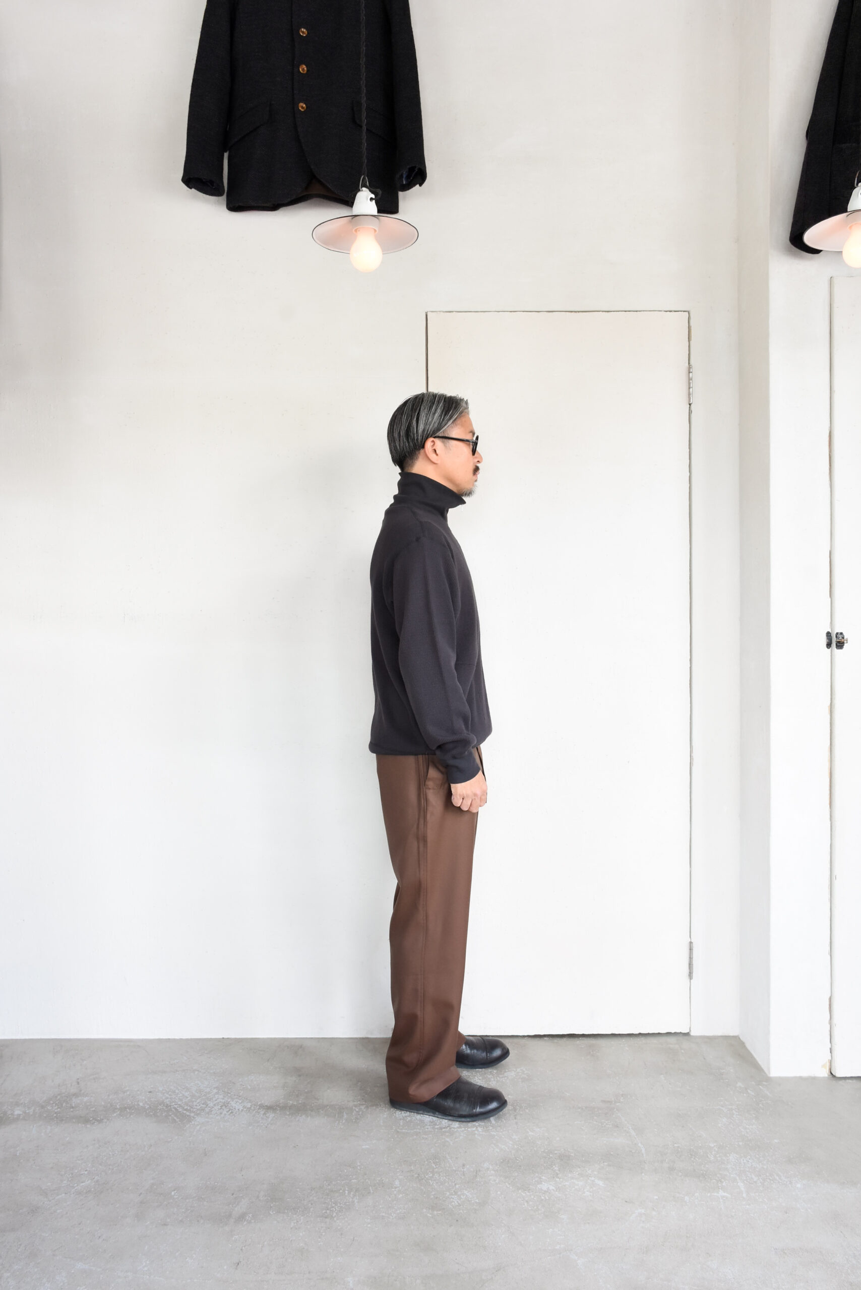 HOPPER'S BRUNCH Motorcycle Trousers Super120’s Wool Brown