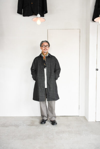 Post O’Alls USN Utility Coat Wool Cotton Nep Salt & Pepper