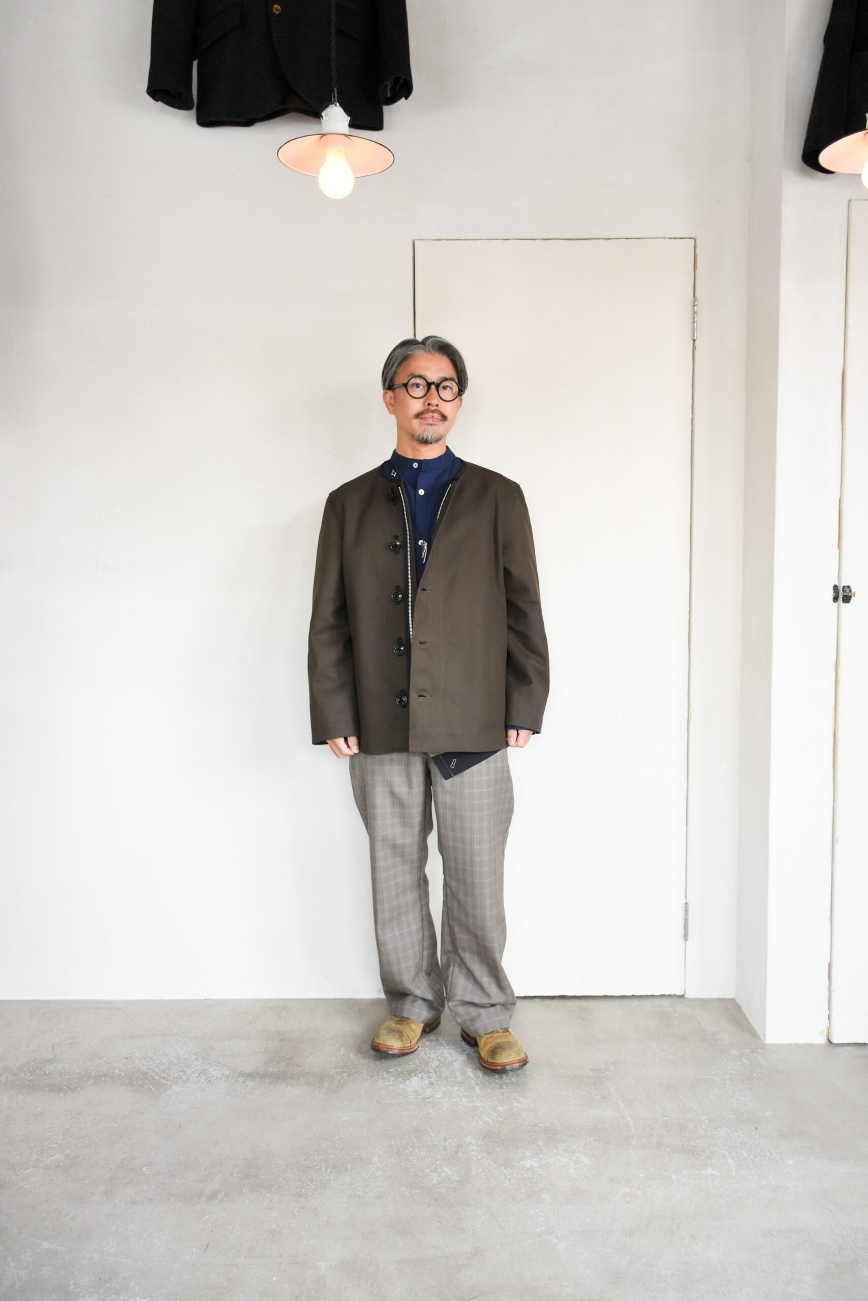 HOPPER'S BRUNCH Motorcycle Trousers Wool Mohair Check