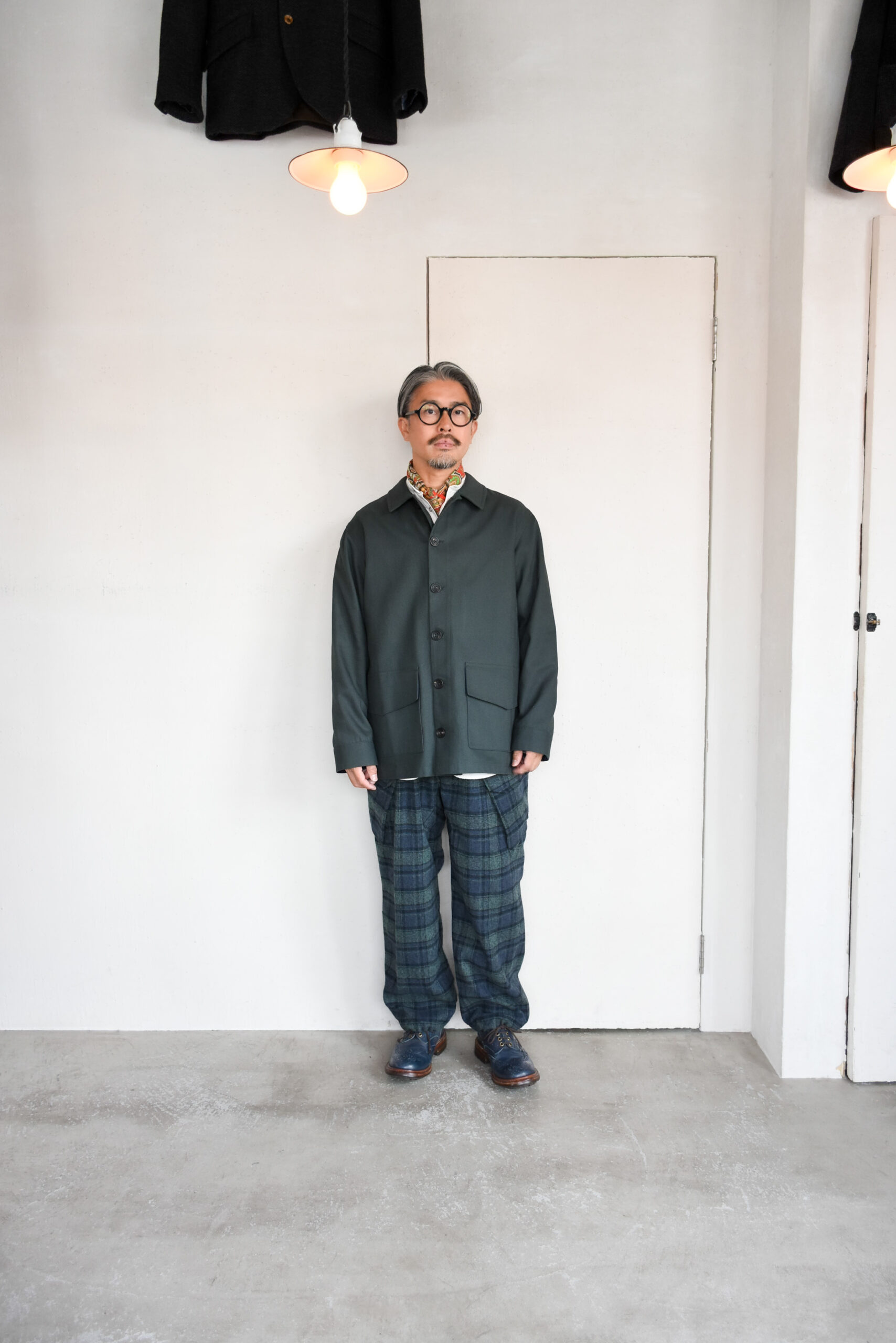 HOPPER’S BRUNCH Flannel Cargo Pants Green Check