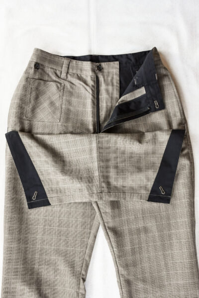HOPPER'S BRUNCH Motorcycle Trousers Wool Mohair Check