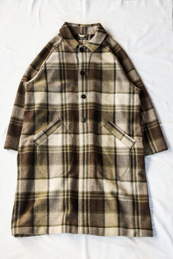 Frank Leder Brown Big Chequared Wool Coat