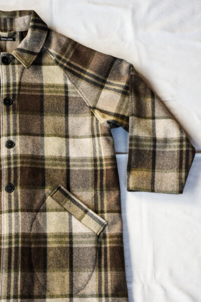 Frank Leder Brown Big Chequared Wool Coat