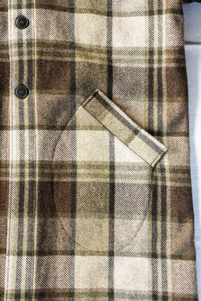 Frank Leder Brown Big Chequared Wool Coat