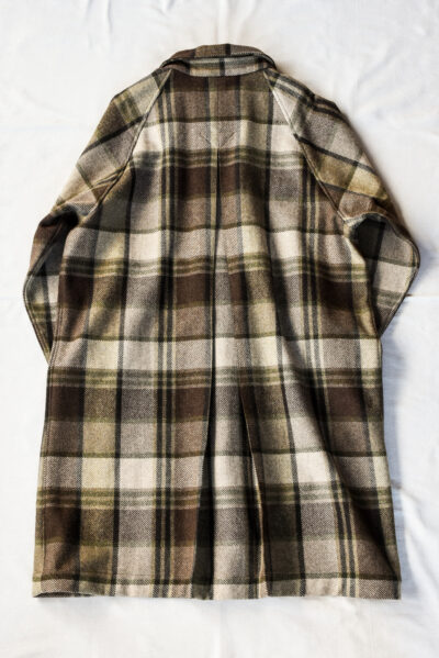 Frank Leder Brown Big Chequared Wool Coat