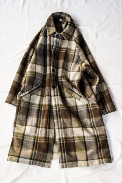 Frank Leder Brown Big Chequared Wool Coat