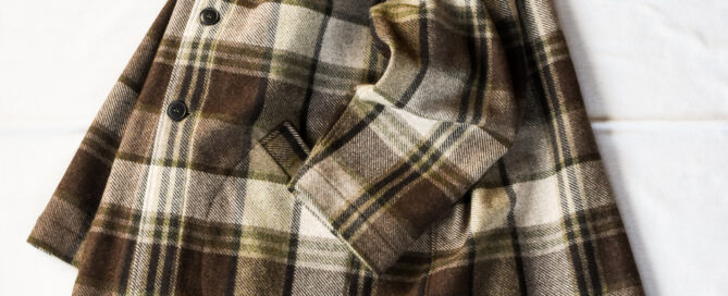 Frank Leder Brown Big Chequared Wool Coat