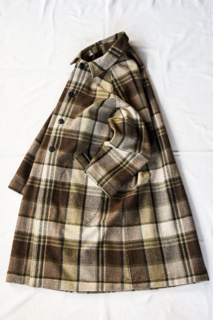 Frank Leder Brown Big Chequared Wool Coat