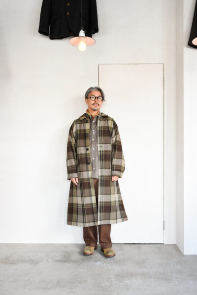 Frank Leder Brown Big Chequared Wool Coat