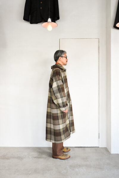 Frank Leder Brown Big Chequared Wool Coat