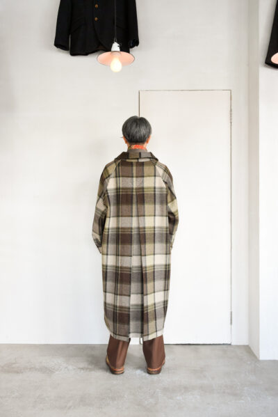 Frank Leder Brown Big Chequared Wool Coat