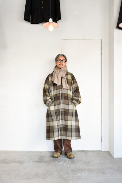 Frank Leder Brown Big Chequared Wool Coat