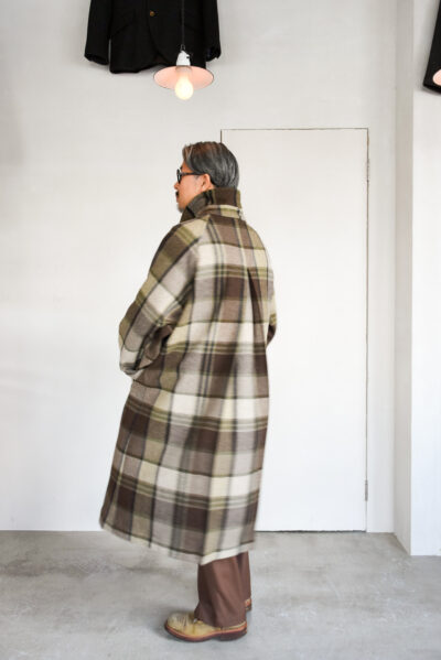 Frank Leder Brown Big Chequared Wool Coat