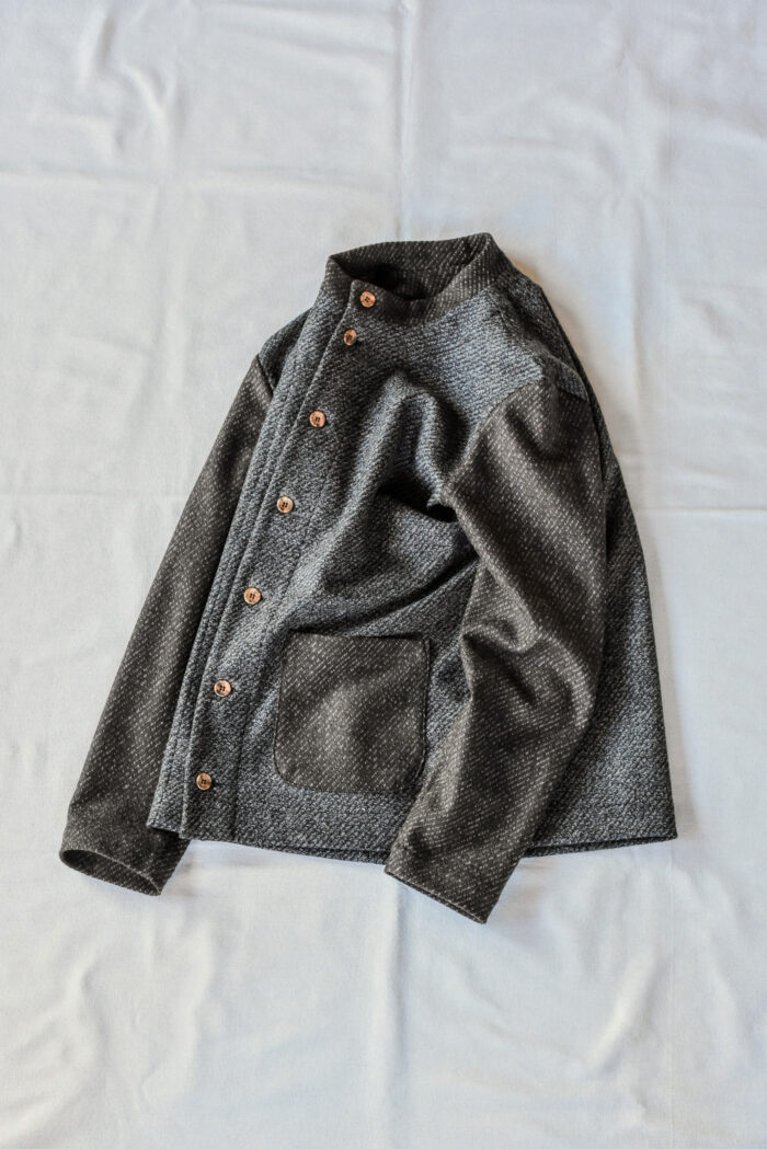 Frank Leder Grey Brown Wool Janker Jacket | kado〔カド オノミチ〕