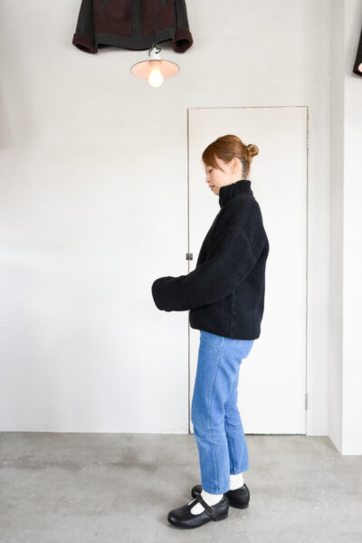 FilMelange PAYTON 2 Tone Pile Half Zip Knit Charcoal Black