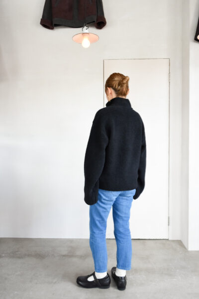 FilMelange PAYTON 2 Tone Pile Half Zip Knit Charcoal Black