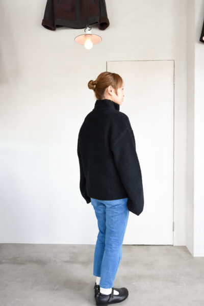 FilMelange PAYTON 2 Tone Pile Half Zip Knit Charcoal Black