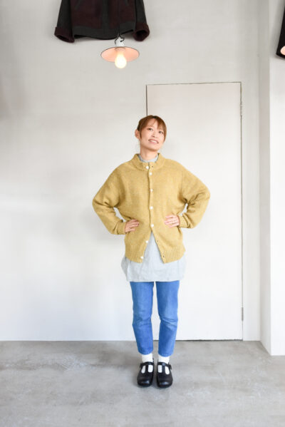 FilMelange SIDNEY Silk Wool Cotton Standcollar Cardigan Jacket Gold Yellow