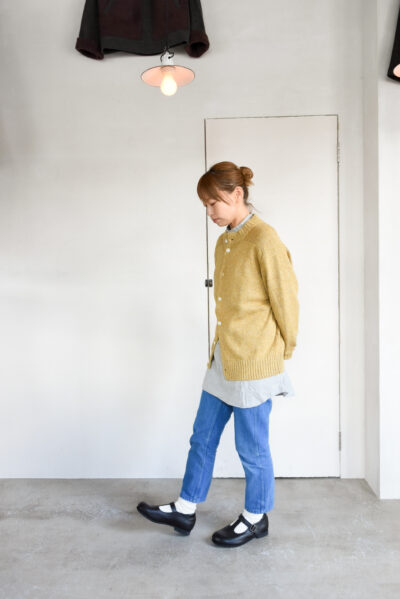 FilMelange SIDNEY Silk Wool Cotton Standcollar Cardigan Jacket Gold Yellow