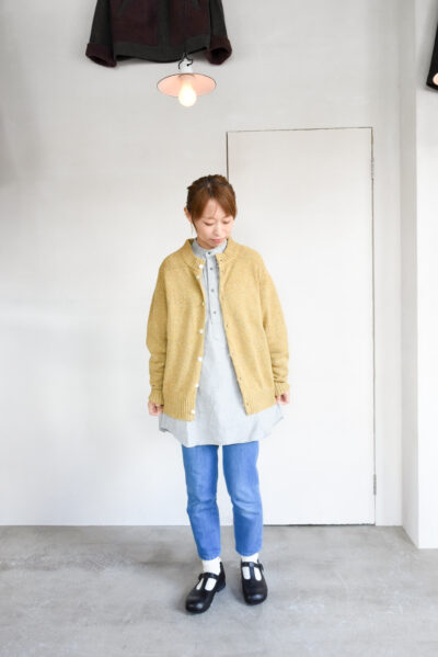 FilMelange SIDNEY Silk Wool Cotton Standcollar Cardigan Jacket Gold Yellow