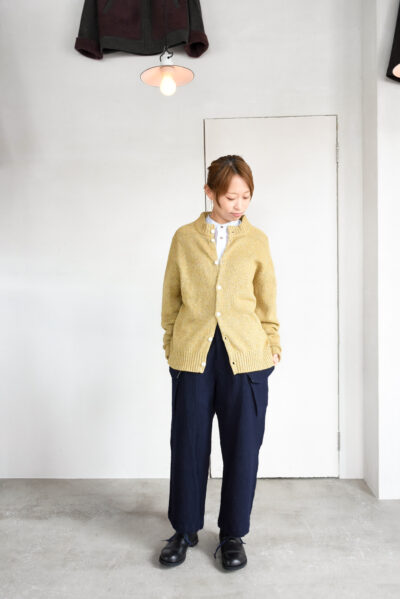 FilMelange SIDNEY Silk Wool Cotton Standcollar Cardigan Jacket Gold Yellow