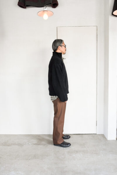 FilMelange PAYTON 2 Tone Pile Half Zip Knit Charcoal Black