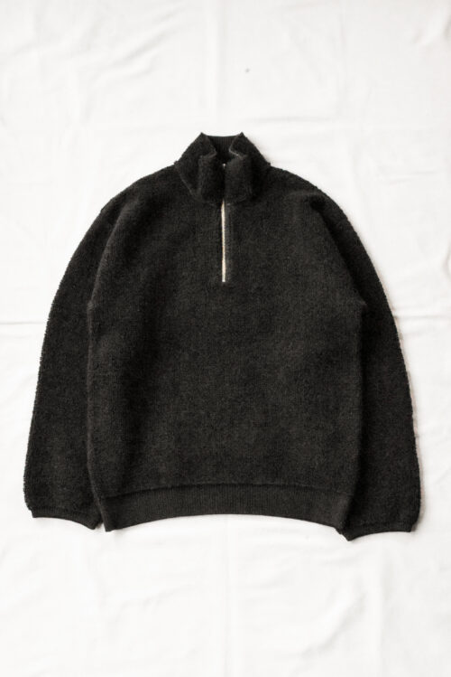 FilMelange PAYTON 2 Tone Pile Half Zip Knit Charcoal Black