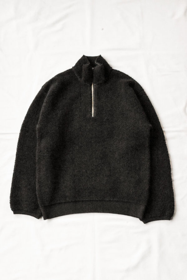 FilMelange PAYTON 2 Tone Pile Half Zip Knit Charcoal Black
