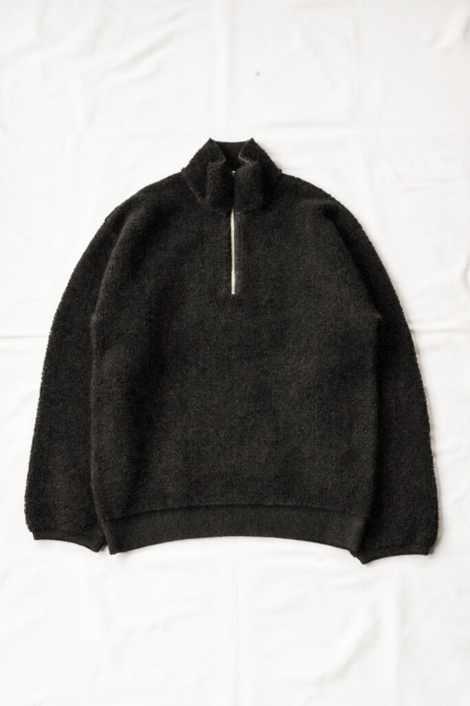 FilMelange PAYTON 2 Tone Pile Half Zip Knit Charcoal Black