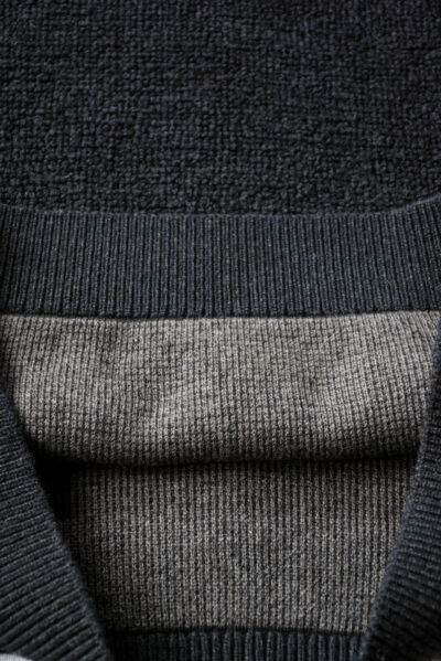 FilMelange PAYTON 2 Tone Pile Half Zip Knit Charcoal Black