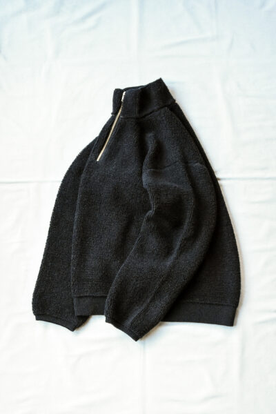 FilMelange PAYTON 2 Tone Pile Half Zip Knit Charcoal Black