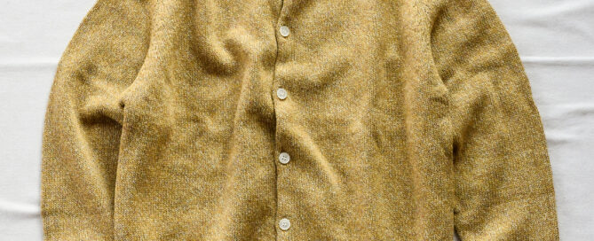 FilMelange SIDNEY Silk Wool Cotton Standcollar Cardigan Jacket Gold Yellow
