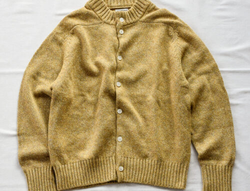 FilMelange SIDNEY Silk Wool Cotton Standcollar Cardigan Jacket Gold Yellow