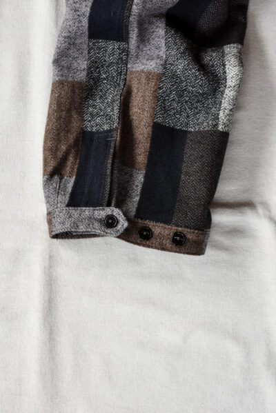 SASSAFRAS Fall Leaf Gardener Pants 4/5 Cotton Tweed Patch Check Grey