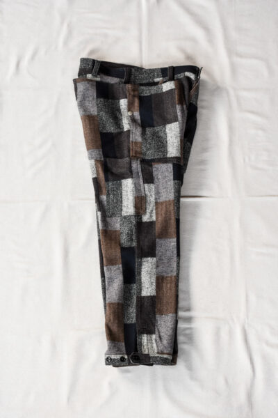 SASSAFRAS Fall Leaf Gardener Pants 4/5 Cotton Tweed Patch Check Grey