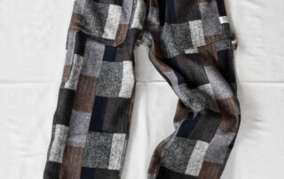 SASSAFRAS Fall Leaf Gardener Pants 4/5 Cotton Tweed Patch Check Grey