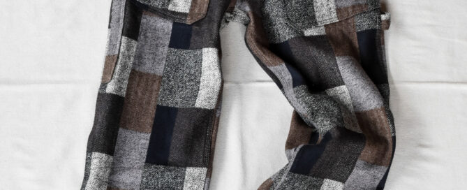 SASSAFRAS Fall Leaf Gardener Pants 4/5 Cotton Tweed Patch Check Grey