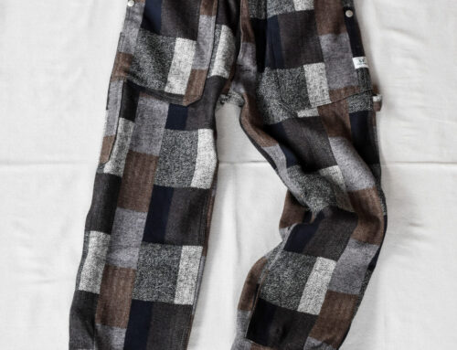 SASSAFRAS Fall Leaf Gardener Pants 4/5 Cotton Tweed Patch Check Grey