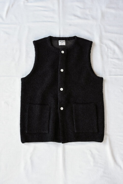 FilMelange PALBO 2 Tone Pile Knit Vest Charcoal Black