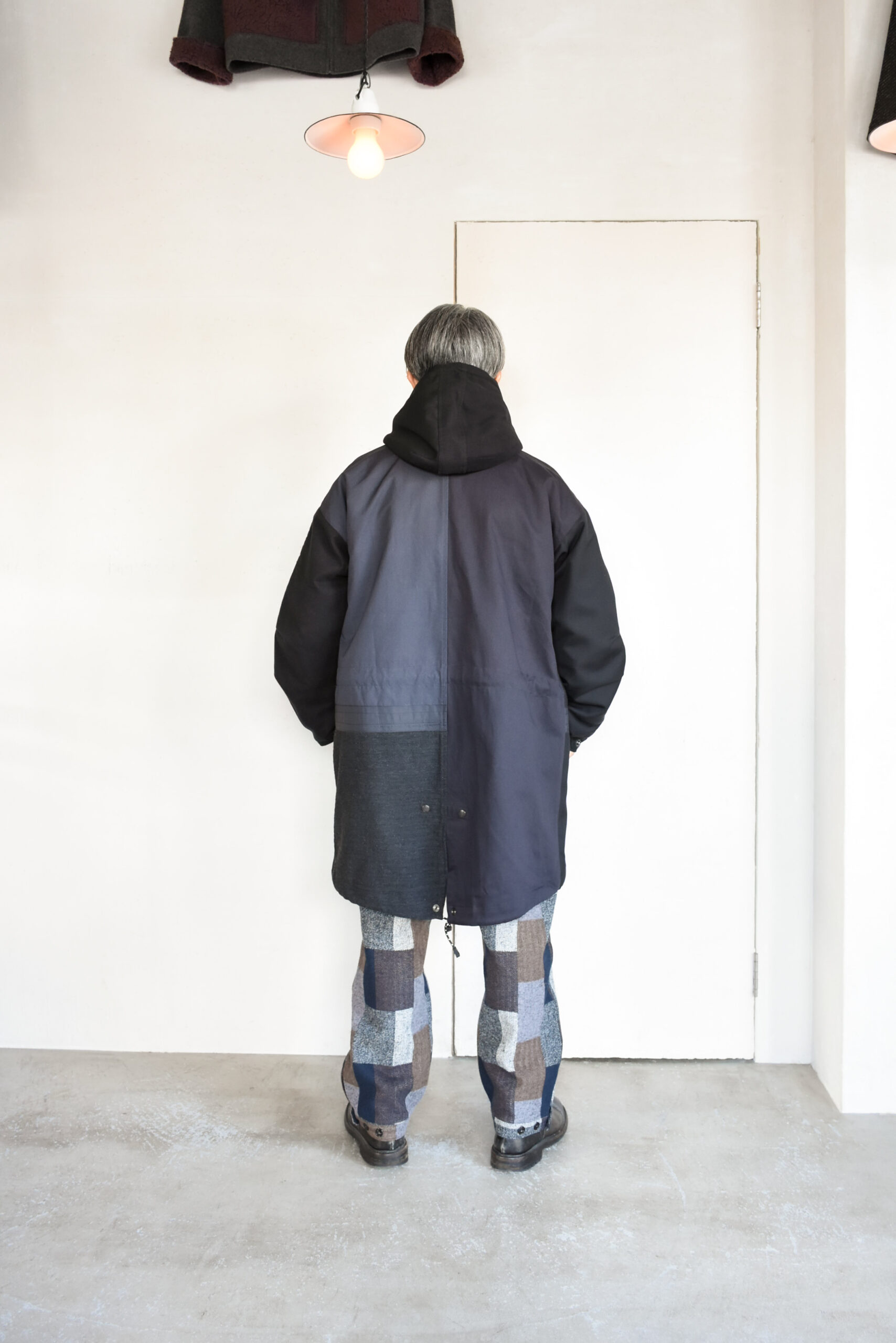 SASSAFRAS Fall Leaf Gardener Pants 4/5 Cotton Tweed Patch Check Grey