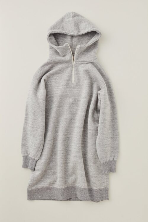 FilMelange CHRISSIE Half-zip Hoodie Dress Black Melange