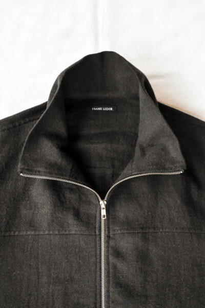 Frank Leder Washed Wool Zip Up Shirt