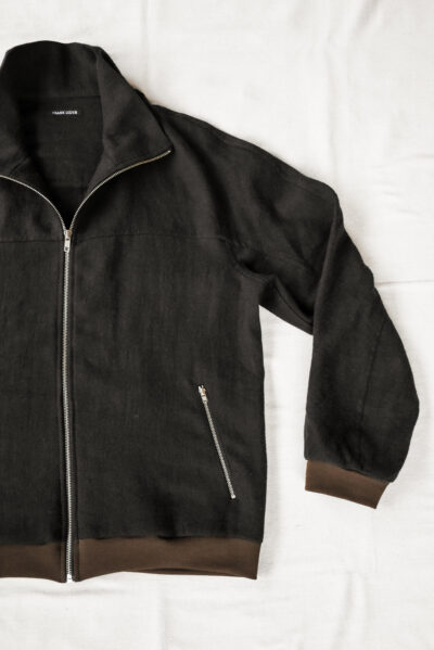 Frank Leder Washed Wool Zip Up Shirt